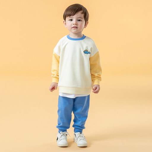 KIDSCOMO 童款烏龜拼色長袖上衣褲子套裝