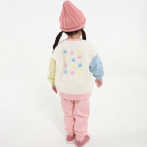 KIDSCOMO 童款小兔子拼色長袖套裝