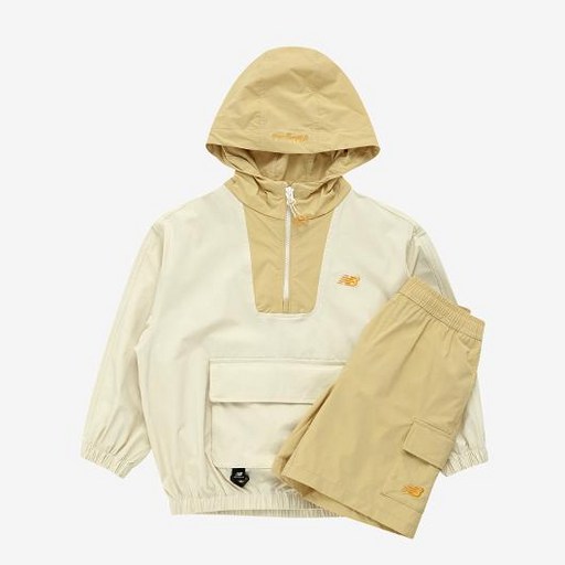 뉴발란스키즈 아동용 Fishing Club 2 컬러블럭 아노락 반바지 세트