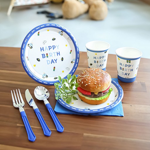 파티해 경찰관 생일 파티접시 18cm 20p + 파티컵 20p 세트