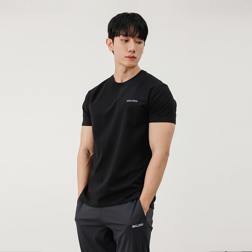 몰든 남성용 프리미엄 머슬핏 스몰로고 티셔츠
