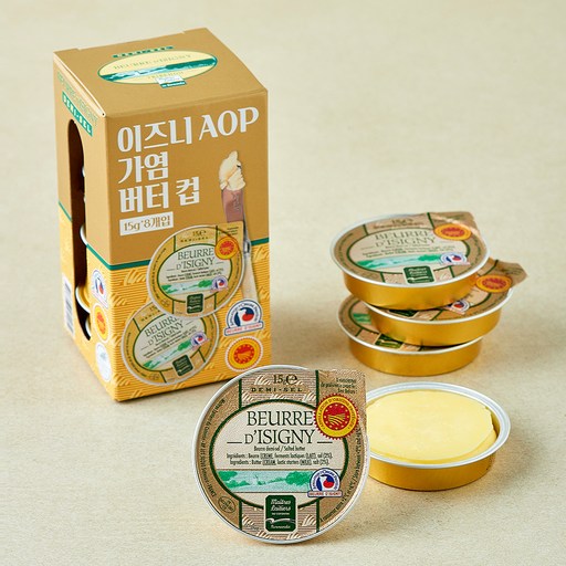 엠엘씨 이즈니 AOP 가염 버터 컵 15g x 8개입