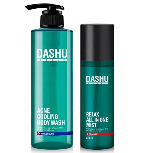 다슈 데일리 아크네 쿨링 등드름 바디워시 500ml + 데일리 릴렉스 올인원 바디미스트 200ml 세트