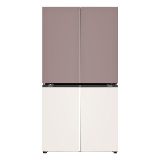 LG전자 디오스 오브제컬렉션 4도어 냉장고 T873MKE012 870L 방문설치, 클레이핑크(상), 베이지(하), T873MKE012