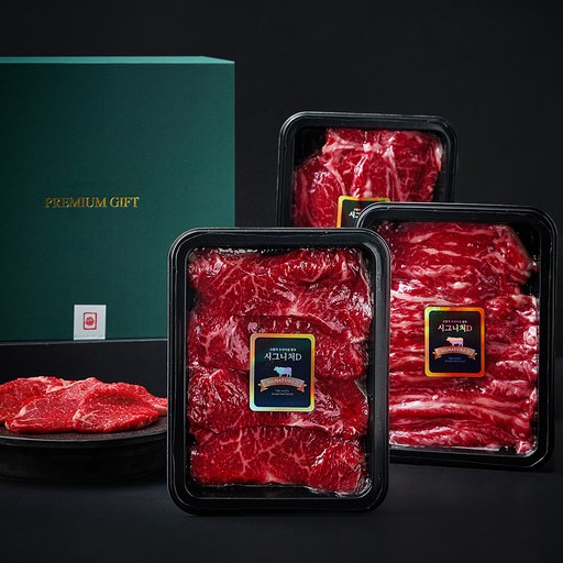 시그니처D 한우 1+등급 웻에이징 프리미엄 구이용 세트 1.6kg (냉장)