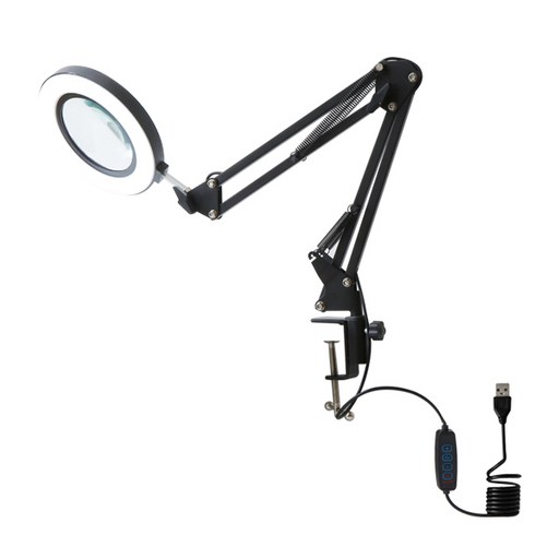 ETSHOP LED 링라이트 대형 스탠드 돋보기 블랙