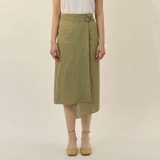 시티브리즈 여성용 BREEZE Check Linen Wrap Skirt