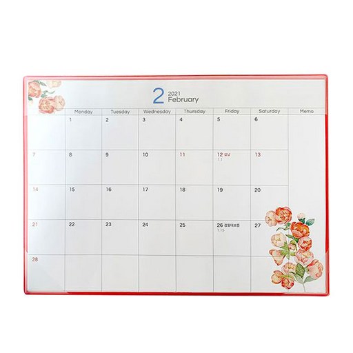 2021년 메르시블룸 데스크매트 캘린더