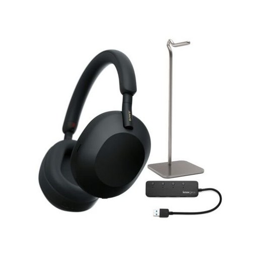 소니 WH-1000XM5 무선 Noise Canceling Over Ear 헤드폰 Black Bundle, 단일상품