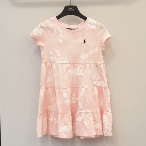 픽스키즈 폴로 걸즈 Kids Tiered Cotton Jersey Dress 핑크 러플 반팔원피스 PGOW120511 뉴코아괴정점