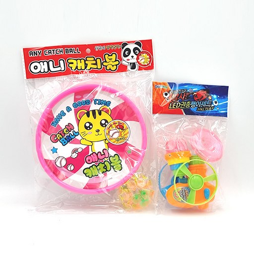 어린이야외놀이세트A/애니캐치볼+LED권총팽이세트/캠핑놀이세트/야외장난감/장난감놀이/캠핑장난감
