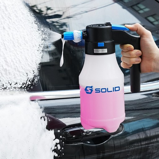 솔리드 전동 압축 분무기 세차폼건 1.5L 분사 소독 농약분무기 충전 무선 SOL-EP15