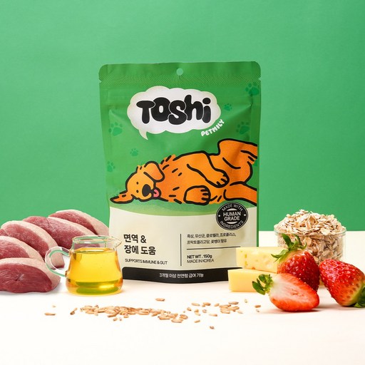 토쉬 펫밀리 강아지 영양제 트릿 면역&장케어 150g