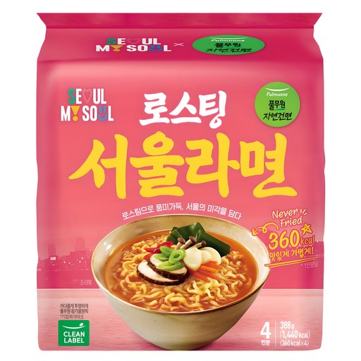 풀무원자연건면 로스팅 서울 라면 97g
