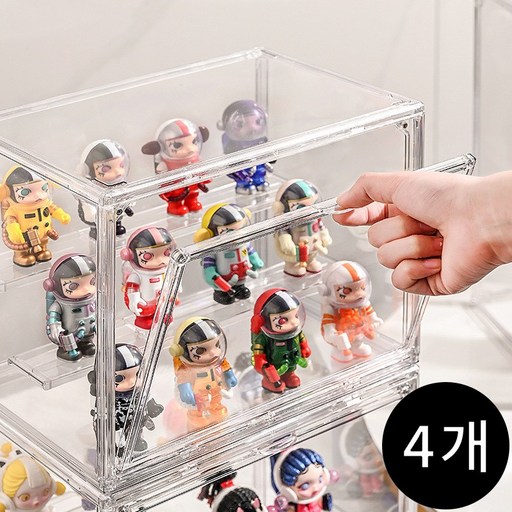 FONOW 장식장 투명 아크릴 피규어 장식장 가능한 탈부착 케이스 계단형 선반