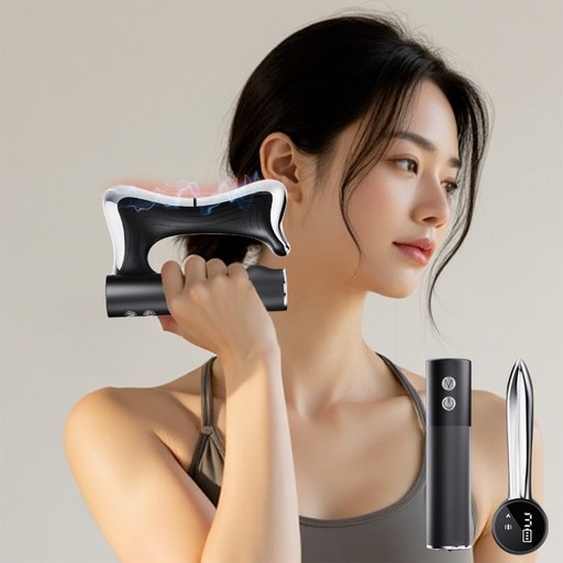 YINUO 근막 괄사 저주파 마사지기 저주파기 고성능 미세전류 바디 라인 관리 M062, 블랙