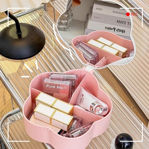 로앤제이 큐티뿌끄 메이크업 꽃 수납함 다용도 화장품 정리함