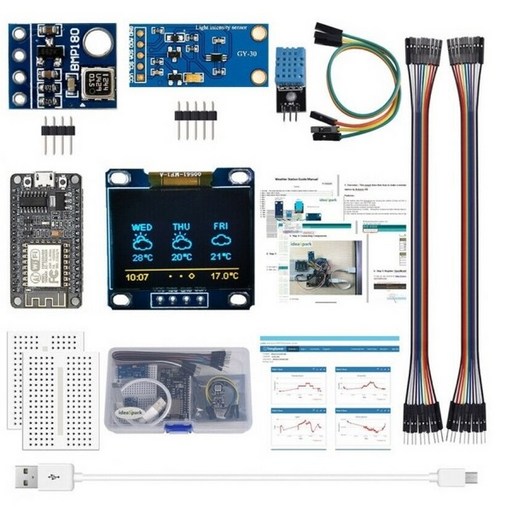 DIY IoT 스마트 날씨 관측 키트 - ESP8266 센서 모듈 OLED 디스플레이 포함