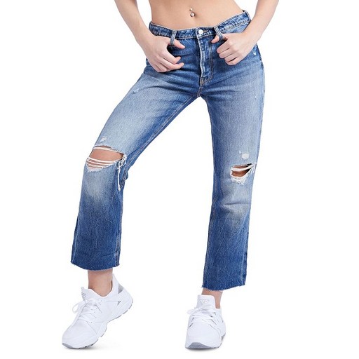 [게스]The It Girl Cotton Distressed Cropped Jeans바지/청바지/데님팬츠