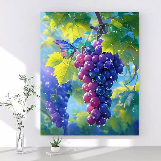 보석십자수 캔버스형 DIY 액자형 40x50cm 3D 대형 다이아몬드페인팅 그림 구슬십자수 행운 거실 인테리어 그림