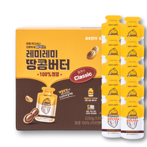 레미레미 짜먹는 땅콩버터 100% 클래식