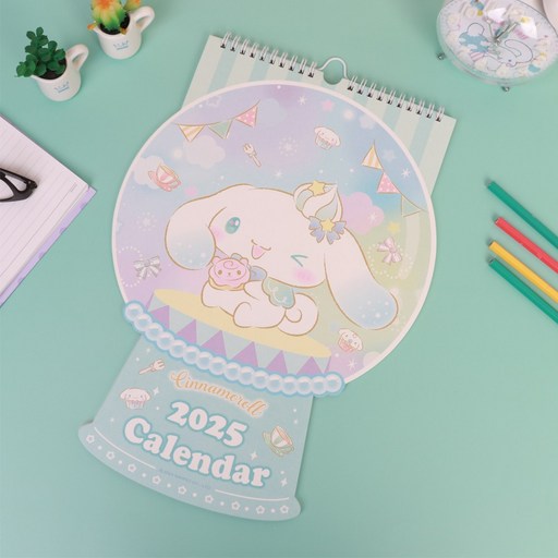 산리오 캐릭터즈 2025년 을사년 새해 벽걸이용 다이컷 팬시 달력 캘린더