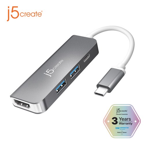 [j5create] JCD371 USB-C to HDMI & USB 3.1 멀티허브 5in1