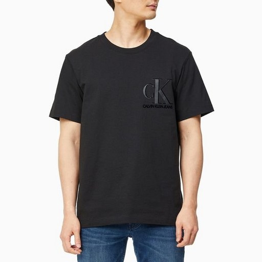 [갤러리아] 캘빈클라인진[남성]21SS 캘빈클라인진 릴렉스핏 CK 플로킹 로고 반팔 티셔츠 J317357-BEH