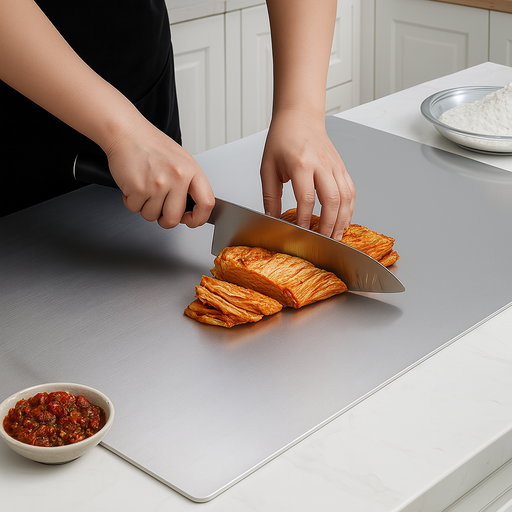 아이언수 스텐리스 ㄱ자 싱크대 스텐 도마