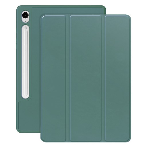 갤럭시탭S10FE 플러스 13.1 호환 S펜수납 스마트 북커버 케이스, S펜수납 케이스-아보카도, 1개