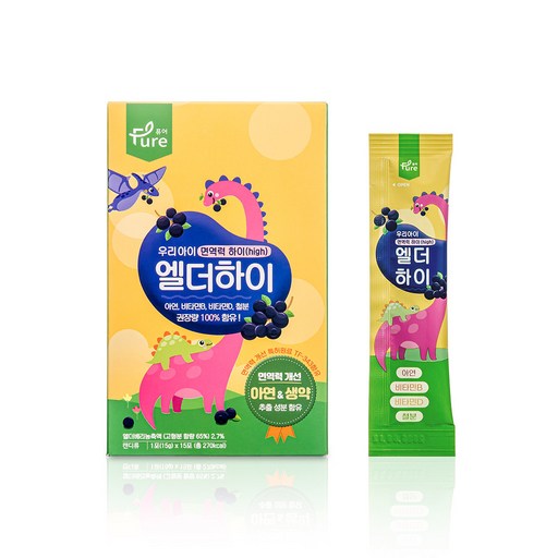 [어린이식약처인증] 어린이 비타민 젤리 스틱 유아 키즈 아기 간식 아연 면역력 건강 엘더베리 스틱젤리