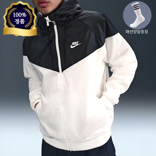 나이키 스포츠웨어 윈드러너 남성 후드 재킷 세일/블랙 가벼운 데일리 캐주얼룩 스포티룩 스트릿룩 패션 바람막이 패션양말증정 DD887