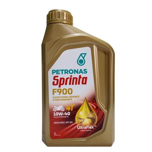 페트로나스 스프린타 F900 4T 10W40 1L 1개 100 합성유 JASO MA2 고성능 4행정 바이크 오토바이 엔진오일 점도지수 190 울트라 플렉스 기술