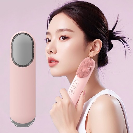 Gaayou 진동클랜저 핫앤쿨 쿨링 마사지기 온열 세안 브러쉬 쿨링기 모공 실리콘 브러쉬 냉온 스킨케어 전동 세안기 세안솔 LED 스킨쿨러 클랜징 브러쉬