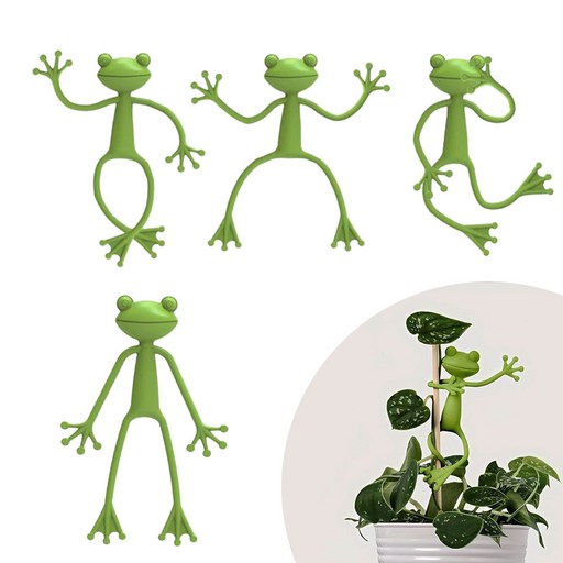 KELAKE 4pcs 식물집게핀 개구리 식물지지대