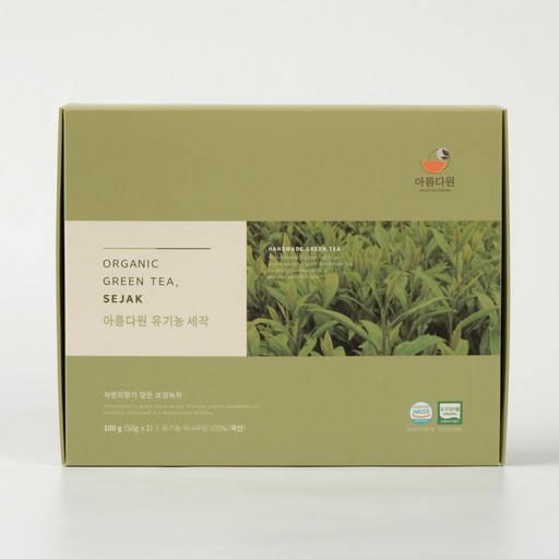 아름다원 유기농 세작녹차 100g 선물세트