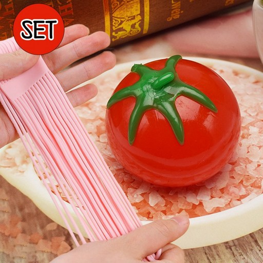 [MSMULTIVERSE] 스트레스 완화 해소 말랑이 스트레스볼 스퀴시 토마토 스파게티 세트