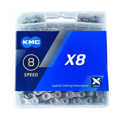 KMC X8 체인  시마노 클라리스 8단 호환  6,7,8단 로드 MTB 겸용, 1개