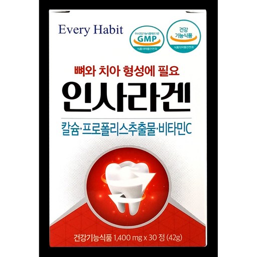 [하루한알] 인사 라겐 잇몸 겉과 속 치아 건강 뼈 튼튼 항산화 항염 GMP인증