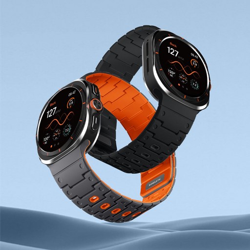 밴들레틱 갤럭시워치 울트라 큐브 마그네틱 스포츠 스트랩 밴드 시계줄, 1개, 그레이오렌지