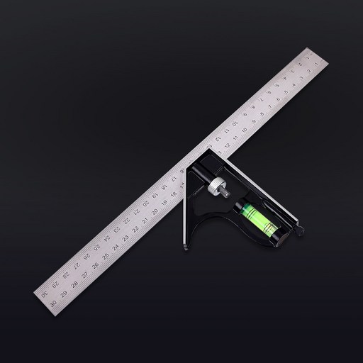 300mm 콤비네이션 스퀘어 - 직각자 철자 - 수평계 내장 목공 측정자