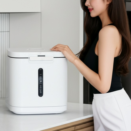 4세대 가정용 음식물 처리기 자동세척 분쇄기, 2중 필터