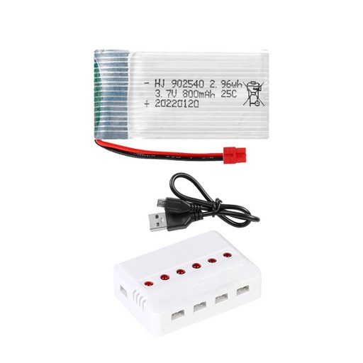 드론배터리 3.7v 800mah 1개 멀티충전기 1개세트 HC타입