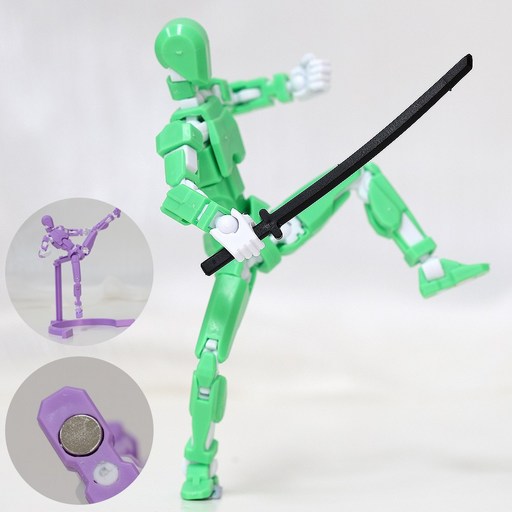 [착착 붙어] 아느캐 DIY 3D 더미 액션 피겨 구체관절 자석형 피규어 무기7종+거치대+손 파츠6종+자석2개 제작영상제공