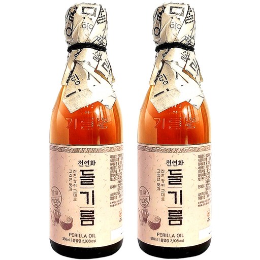 시장쏙 전연화 들기름 350ml 2개입