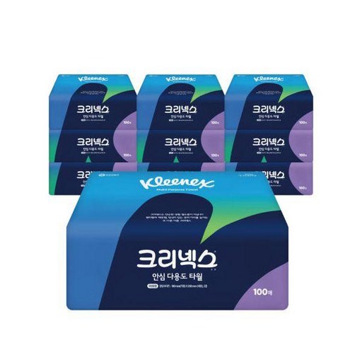 크리넥스 천연펄프 안심 다용도 키친타월 100매