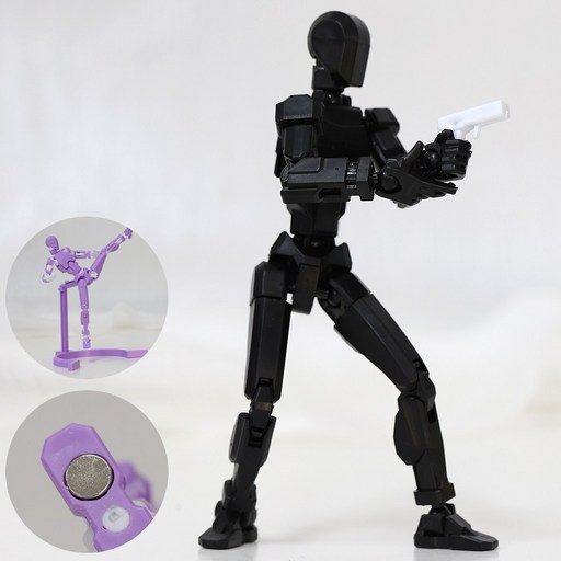 [착착 붙어] 아느캐 DIY 3D 더미 액션 피겨 구체관절 자석형 피규어 무기7종+거치대+손 파츠6종+자석2개 제작영상제공