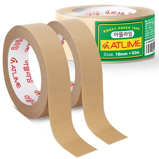 아뜰라임 크라프트 찢어쓰는 종이 포장 박스 테이프 18mm x 50m