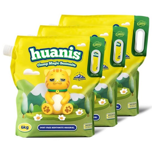 [HUANIS] 클럼프매직 벤토나이트 고양이 모래 무향