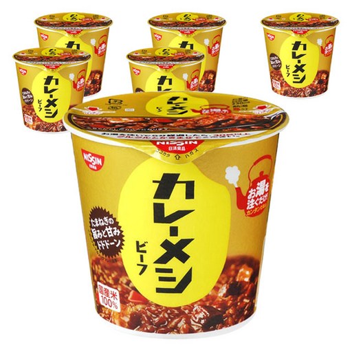 닛신 카레 메시 비프 카레 쇠고기 컵 6 개